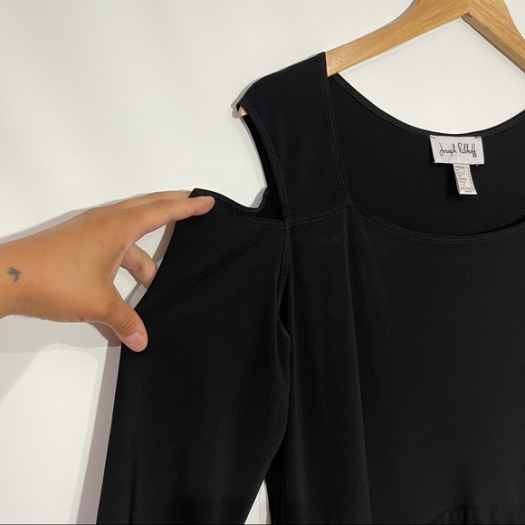 Joseph Ribkoff Black Cold Shoulder Midi Dress 14 - Picture 5 of 13
